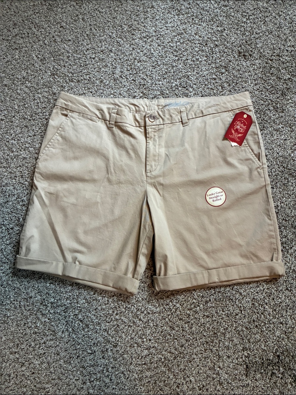 🎉 4/$25 NWT Faded Glory Tan Roll-Cuff Women's Shorts